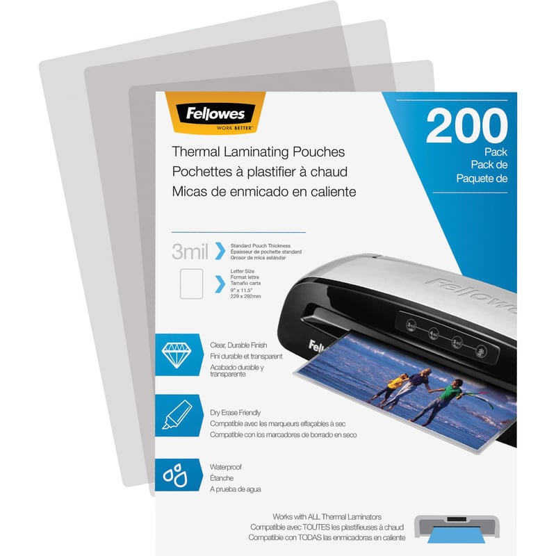 Fellowes Letter-Size Thermal Laminating Pouches - Thumbnail 1