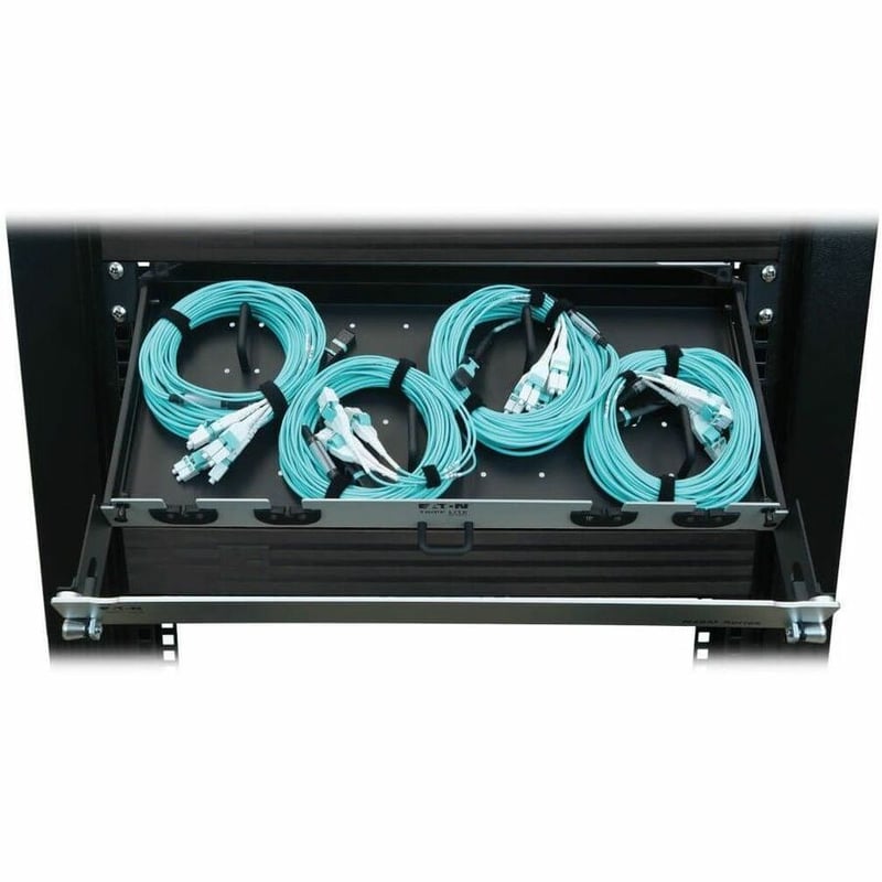 Eaton Tripp Lite Series Preloaded Fiber Panel, 1U - 4x (12F MTP/MPO-PC to 4x LC Duplex F/M) 8F Trunk Cables, OM4 Multimode, 10 m (32.8 ft.) - Thumbnail 3