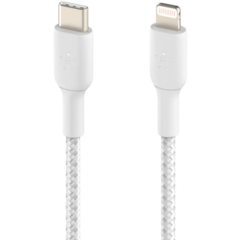 Belkin BoostCharge Braided USB-C to Lightning Cable (1 meter / 3.3 foot, White) - Thumbnail 3