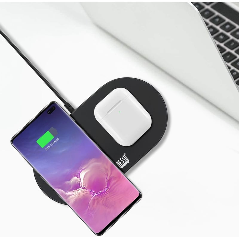 Adesso 15W Max Qi-Certified Dual 2-Coil Wireless Fast Charging Pad - Thumbnail 4