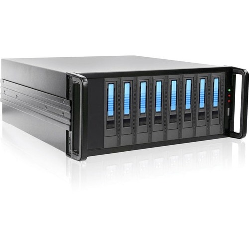 RAIDage JAGE480HDBL-M1 Drive Enclosure SAS-2, SATA/600 - Mini-SAS HD Host Interface - 4U Rack-mountable - Black, Blue - Thumbnail 1