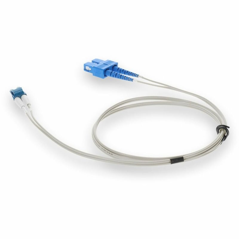 AddOn 10m SC to LC Gray OS2 Duplex OFNR (Riser-Rated) SMF Fiber Patch Cable - Thumbnail 3
