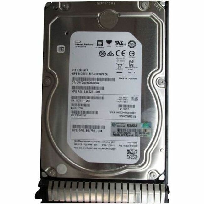 HPE Sourcing 4 TB Hard Drive - 3.5" Internal - SATA (SATA/600) - Thumbnail 1