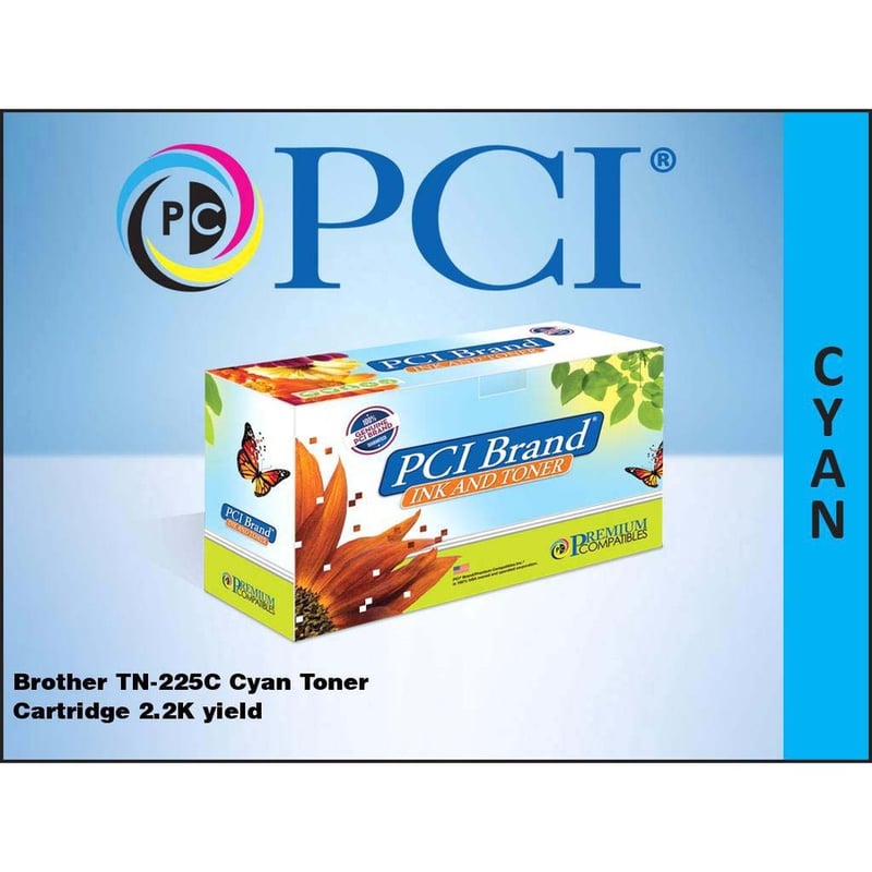 PCI BRAND BROTHER TN-221C TN-225C HIGH YIELD CYAN TONER CARTRIDGE 2.2K FOR BROTH - Thumbnail 2
