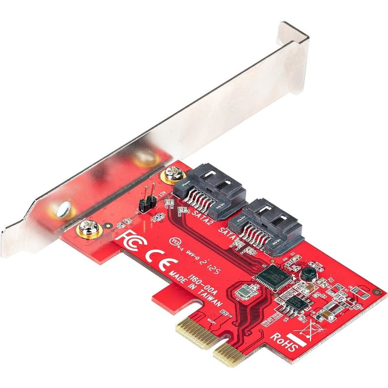 StarTech.com SATA PCIe Card, 2 Port PCIe SATA Expansion Card, 6Gbps SATA, PCI Express to SATA Adapter, Non-RAID, PCIe to SATA Converter - Thumbnail 2