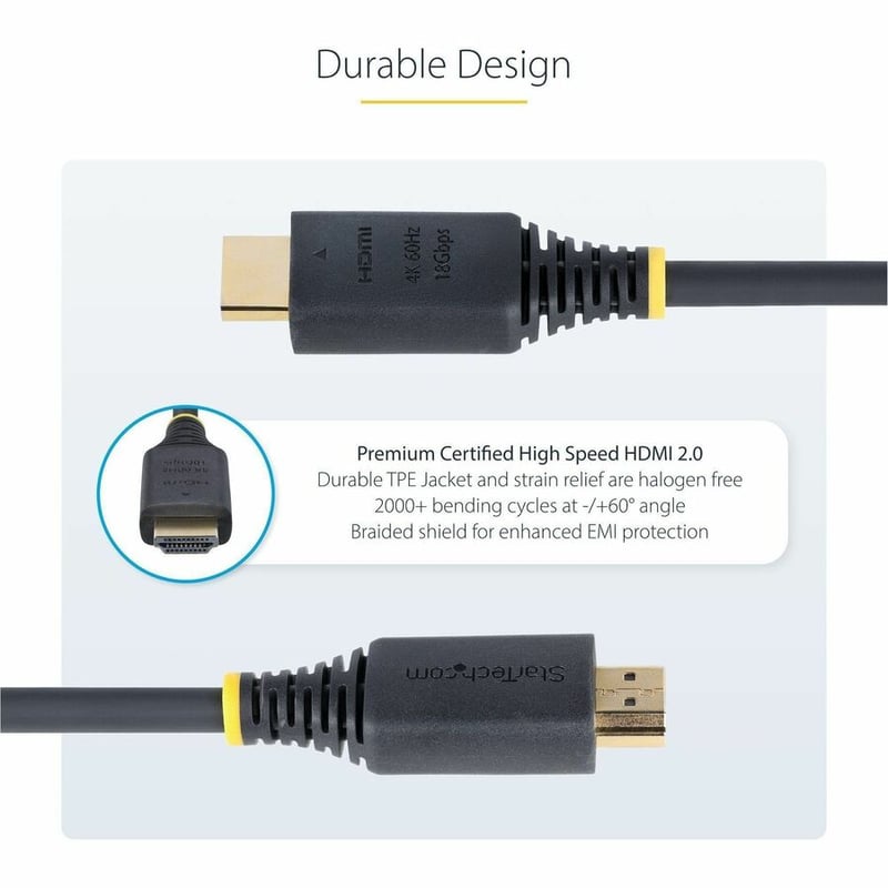 PREMIUM CERTIFIED HDMI CABLE 6FT HDMI CORD/4K 60HZ/HDR10/ARC - Thumbnail 4