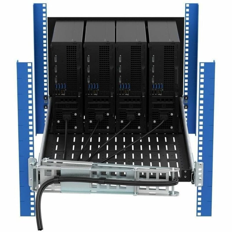 Rack Solutions 4-Unit Dell Pro Max Micro Face Plate/Bracket Set for Modular Shelf - Thumbnail 5