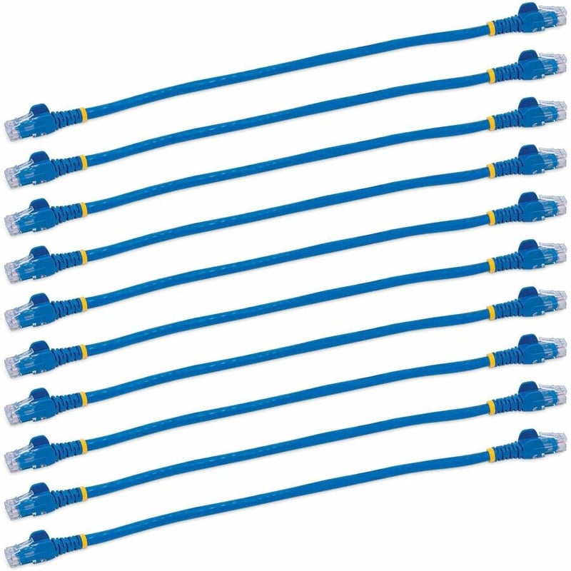 StarTech.com 1 ft. CAT6 Ethernet Cable - 10 Pack - ETL Verified - Blue CAT6 Patch Cord - Snagless RJ45 Connectors - 24 AWG - UTP - Thumbnail 2