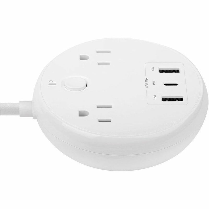 MONOPRICE USB-C POWER STRIP PAD_ 2 OUTLETS AND 57W 3 USB (2X 12W USB TYPE-A_ 1X - Thumbnail 2