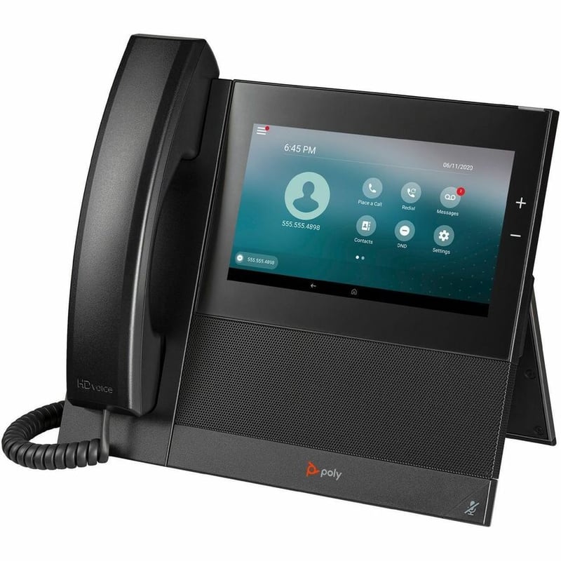 Poly CCX 600 IP Phone - Corded - Corded/Cordless - Bluetooth, Wi-Fi - Desktop - Black - Thumbnail 2