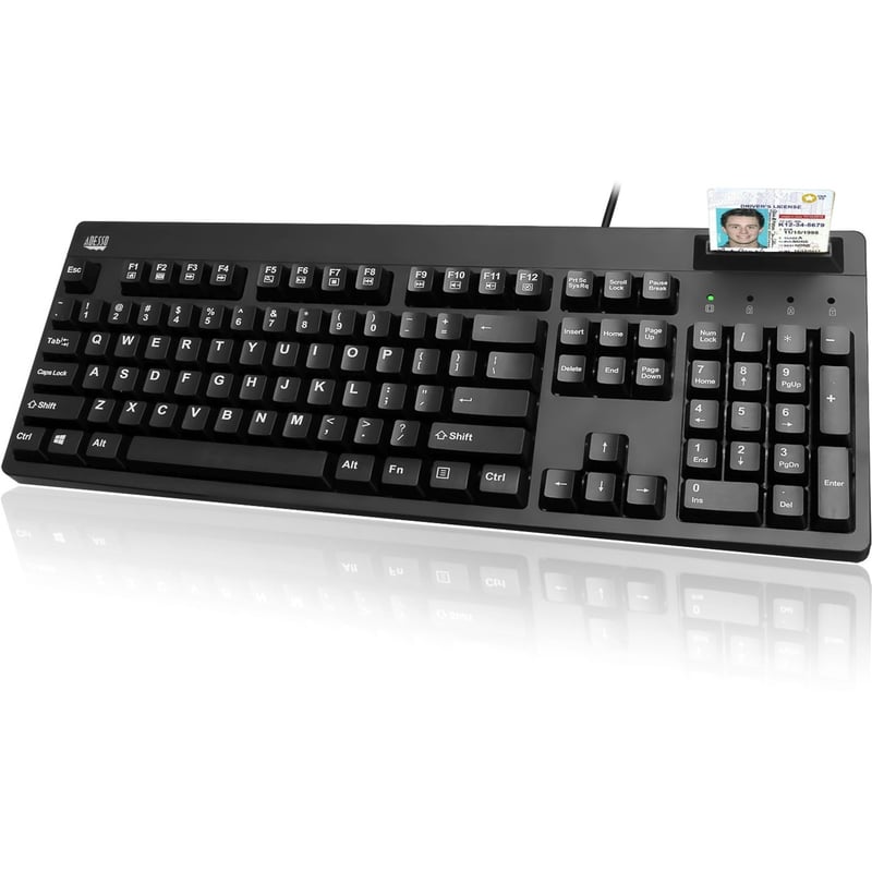 Adesso EasyTouch 630SB-TAA - Smart Card Reader Keyboard (TAA Compliant) - Thumbnail 1