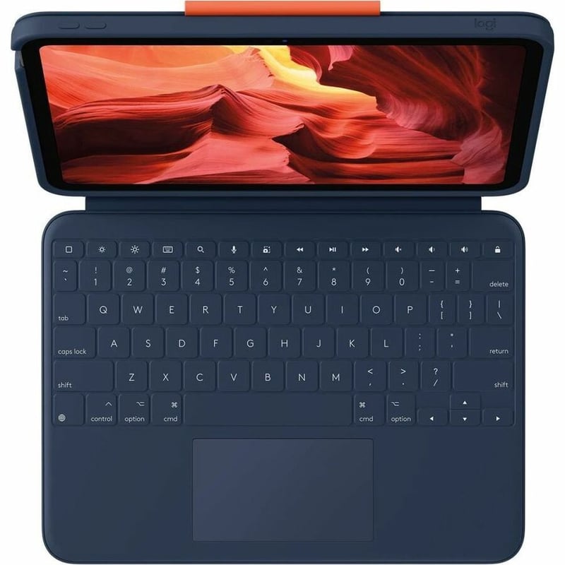 Logitech Rugged Combo 4 Touch Rugged Keyboard/Cover Case (Folio) for 10.9" Apple iPad (10th Generation) iPad, Stylus - Classic Blue - Thumbnail 3