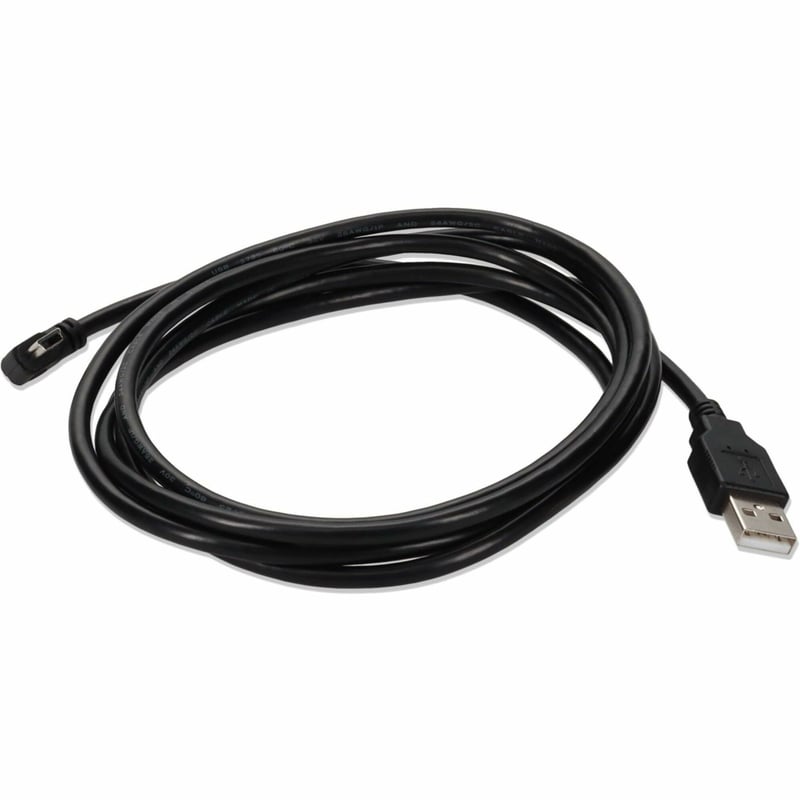 AddOn 3ft USB A 2.0 Male to Mini-USB B 2.0 Male Black Cable - Thumbnail 1