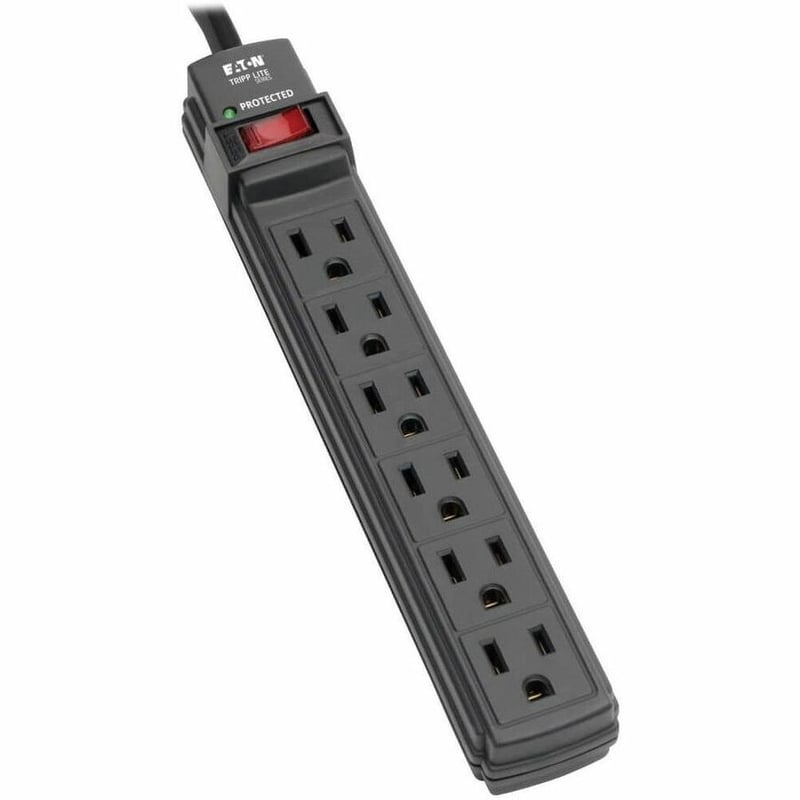 Tripp Lite by Eaton Protect It! 6-Outlet Surge Protector 6 ft. Cord 360 Joules Diagnostic LED Black Housing - Thumbnail 1