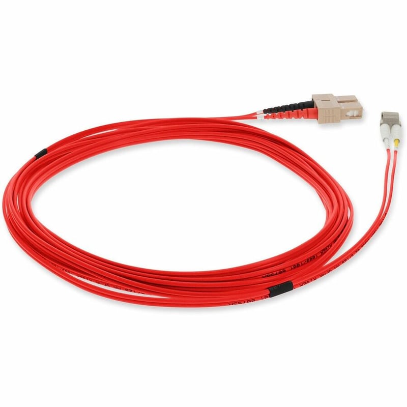 AddOn 1m SC to LC Red OM1 Duplex OFNR (Riser-Rated) MMF Fiber Patch Cable - Thumbnail 5