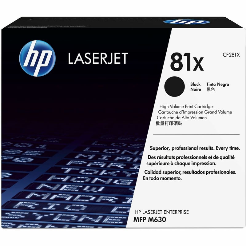 HP 81X (CF281X) Original High Yield Laser Toner Cartridge - Single Pack - Black - 1 Each - Thumbnail 1