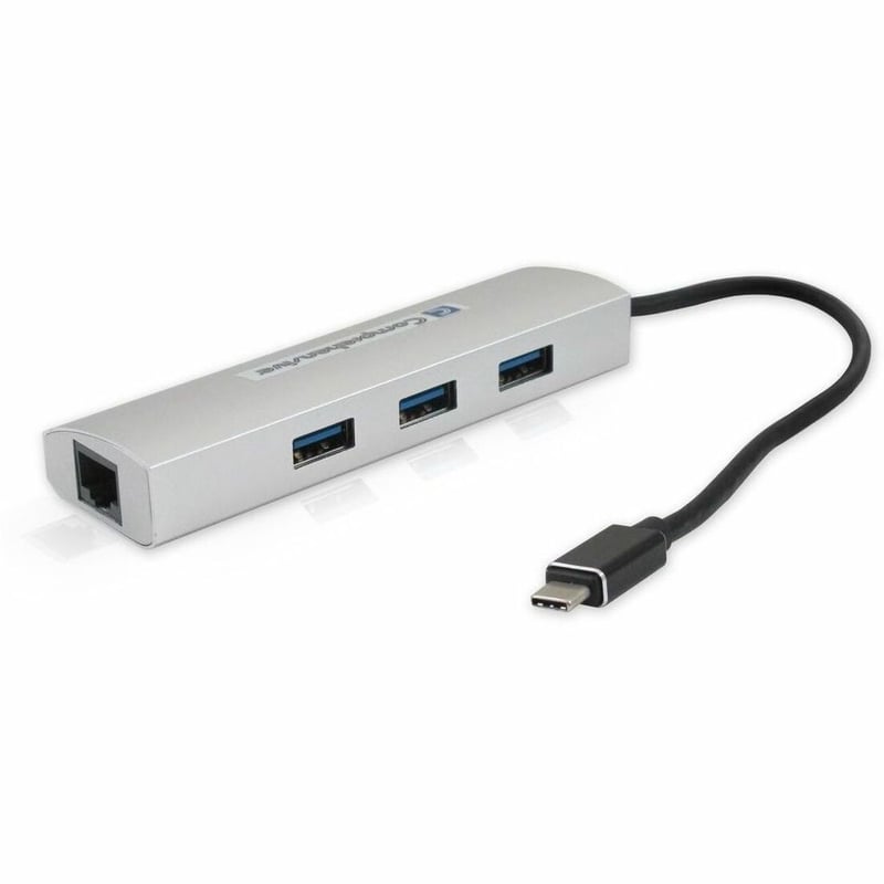 Comprehensive USB 3.1 Type-C 3 Port USB 3.0 Hub with Gigabit Ethernet Port - Thumbnail 1