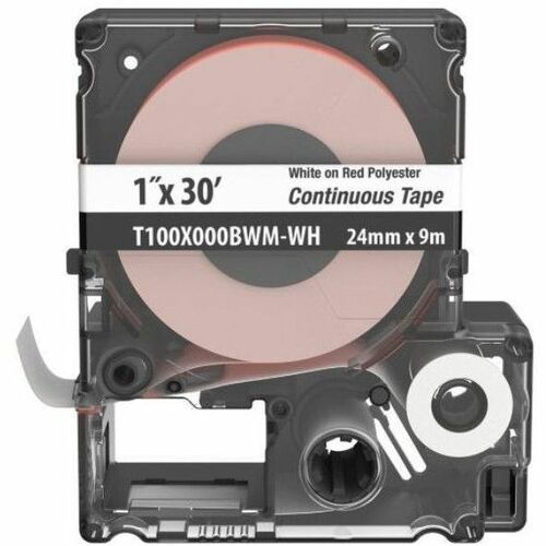 Panduit MP Cassette,Poly Cont Tape, 1" W x 30' L, WH on RD - Thumbnail 1