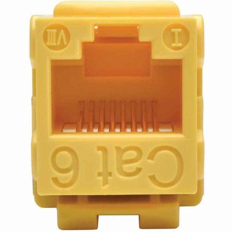 Tripp Lite by Eaton Cat6 Cat5e 110 Style Punch down Keystone Jack RJ45 Yellow TAA - Thumbnail 2