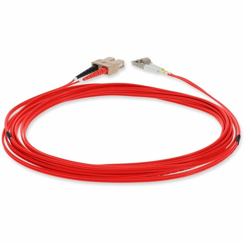 AddOn 1m SC to LC Red OM1 Duplex OFNR (Riser-Rated) MMF Fiber Patch Cable - Thumbnail 4