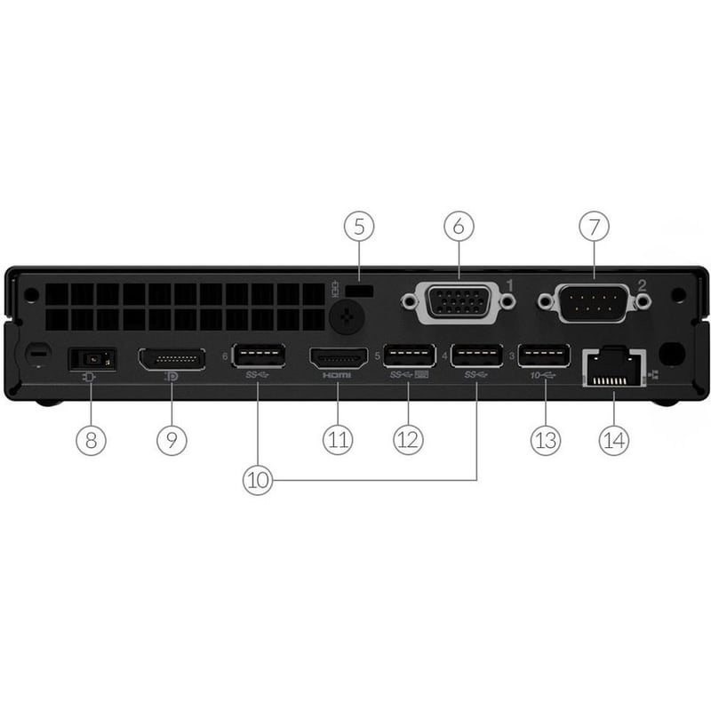 Lenovo ThinkCentre M70q 11DT007AUS Desktop Computer - Intel Core i7 10th Gen i7-10700T - 16 GB - 1 TB SSD - Tiny - Raven Black - Thumbnail 2