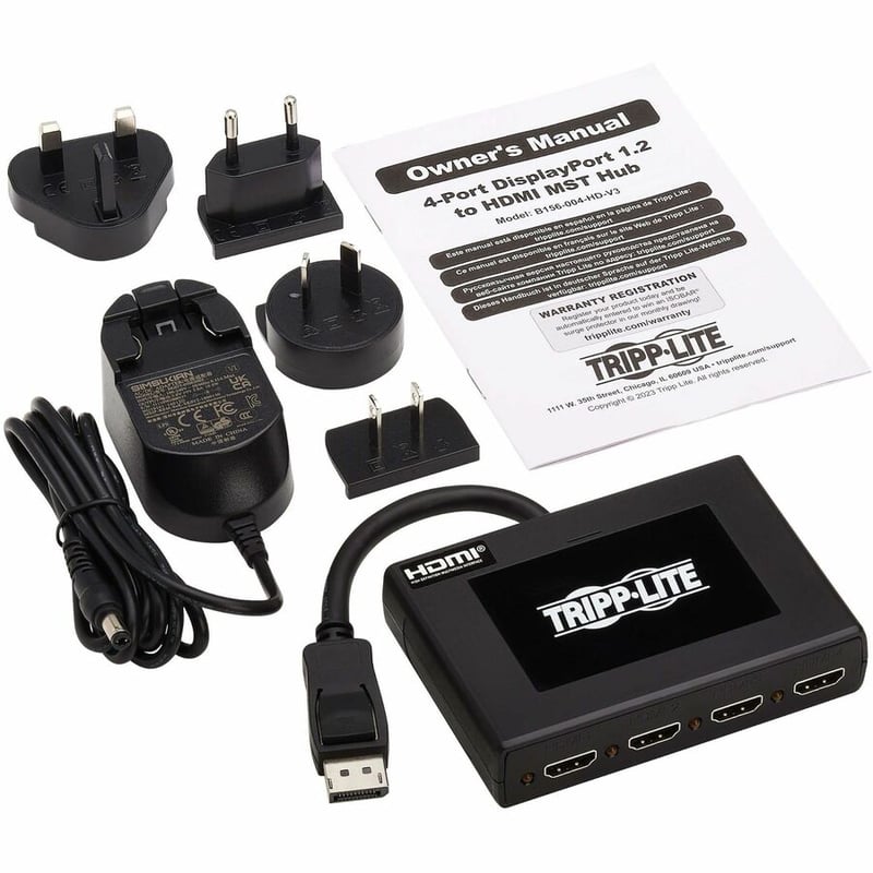 Eaton Tripp Lite Series 4-Port DisplayPort to HDMI Multi-Monitor Splitter, MST Hub, 4K 60 Hz, DP 1.2a, TAA - Thumbnail 4