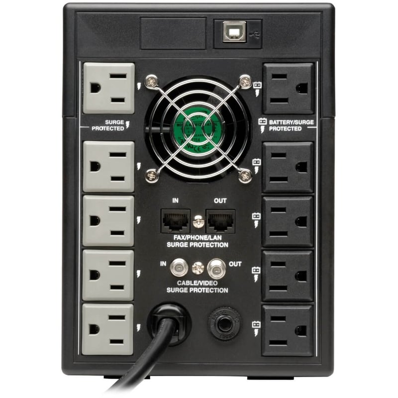 Tripp Lite by Eaton UPS OmniSmart 1500VA 810W 120V Line-Interactive UPS - 10 Outlets AVR USB LCD Tower - Thumbnail 3