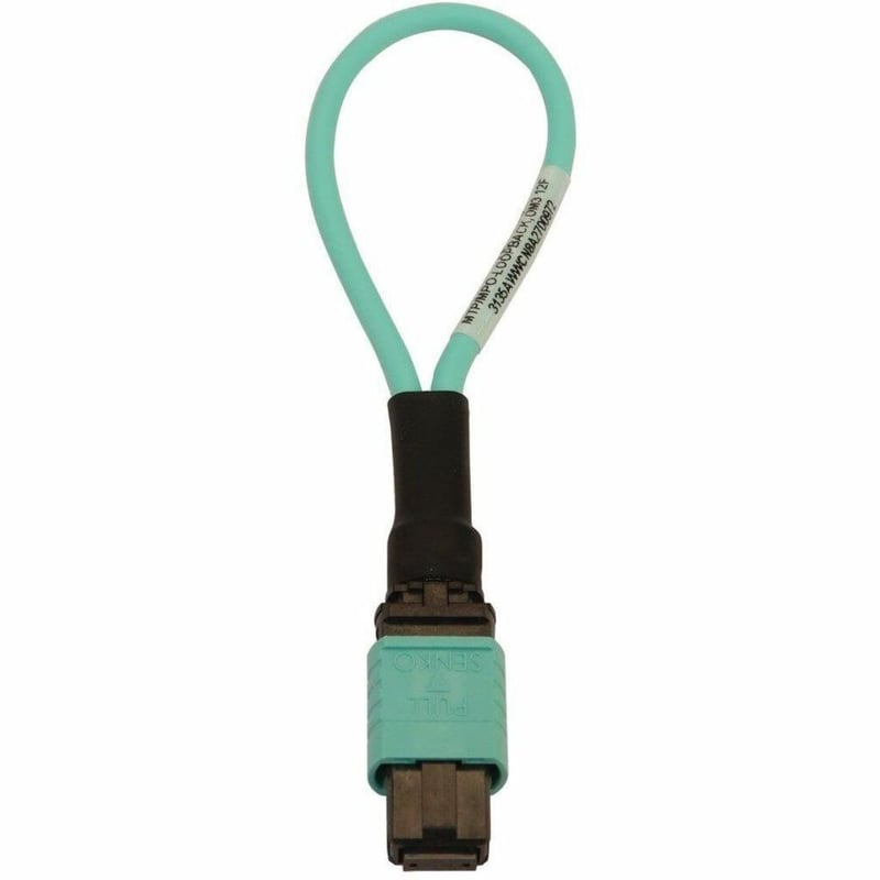 Tripp Lite by Eaton Multimode 50/125 OM3 Loopback Fiber Optic Cable Tester (12F MTP/MPO Female) LSZH Aqua - Thumbnail 1