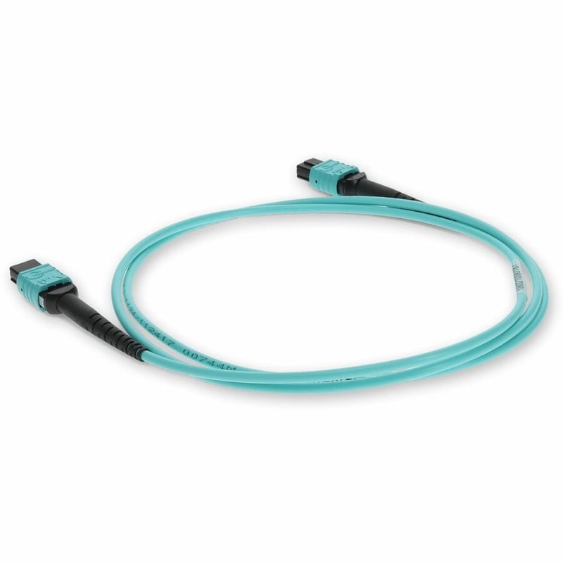 AddOn 10m MPO (Female) to MPO (Female) 12-Strand Aqua OM3 Straight Fiber OFNR (Riser-Rated) Patch Cable - Thumbnail 3