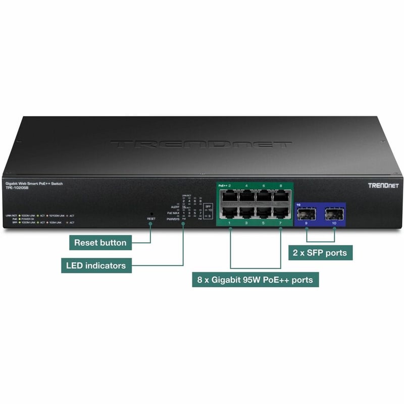 10-PORT GIGABIT WEB SMART POE++ SWITCH - Thumbnail 5