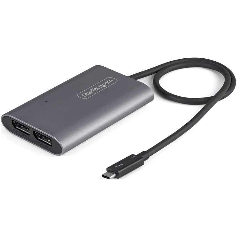 StarTech.com Thunderbolt 3 to Dual DisplayPort Adapter DP 1.4 - Dual 4K 60Hz or Single 8K/5K TB3 to DP Monitor Video Adapter - Mac/Windows - Thumbnail 1