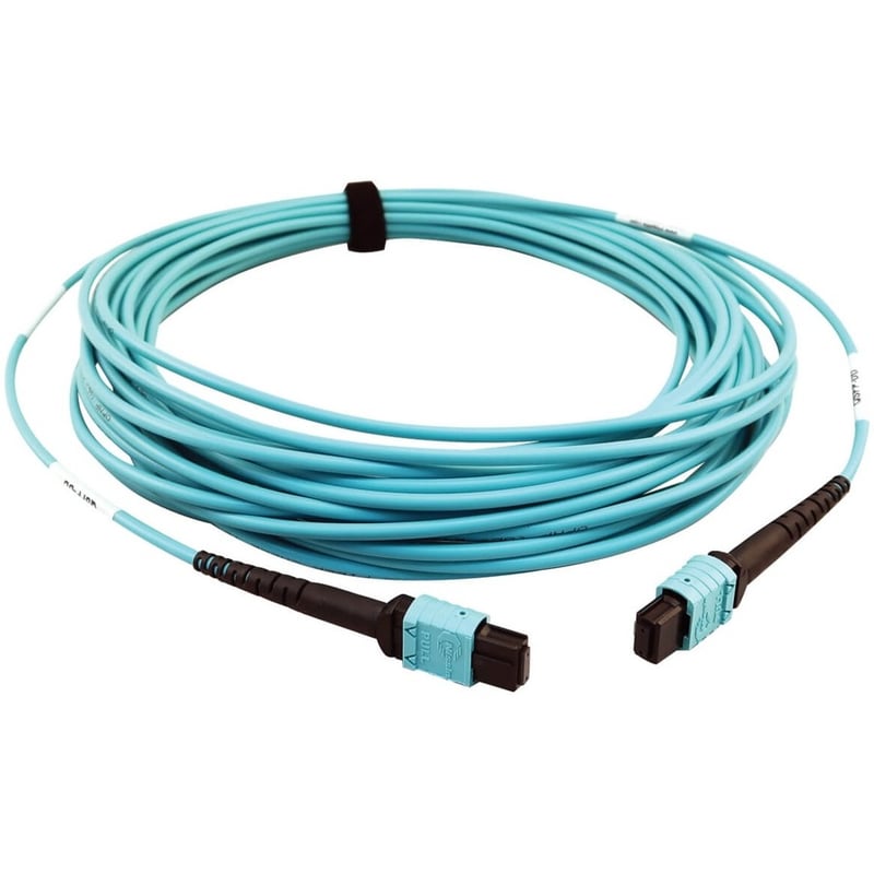 Eaton Tripp Lite Series 400G Multimode 50/125 OM4 Plenum-Rated Fiber Optic Cable, 24F MTP/MPO-PC (F/F), Aqua, 10 m - Thumbnail 3