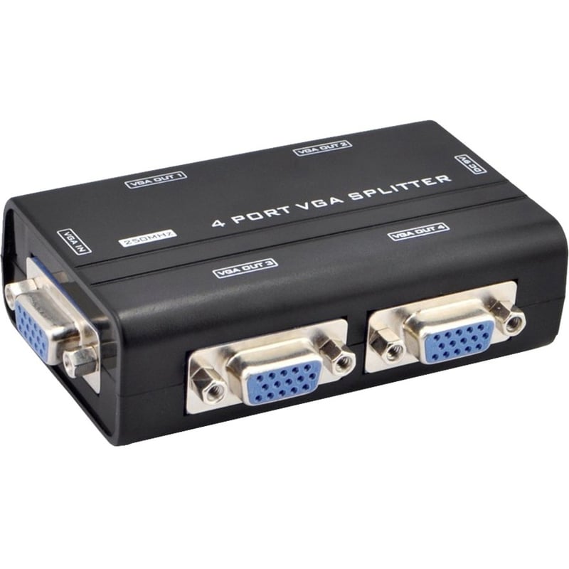 4XEM 4-Port VGA Splitter 250 MHz - Thumbnail 1