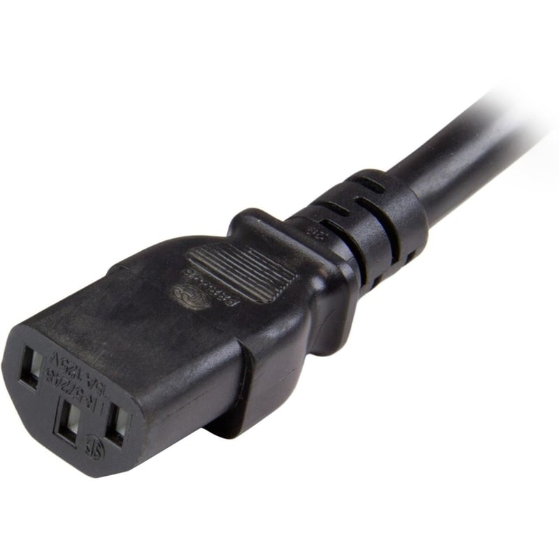 StarTech.com 6ft (1.8m) Heavy Duty Extension Cord, IEC C13 to IEC C20 Black Extension Cord, 15A 125V, 14AWG, Heavy Gauge Power Cable - Thumbnail 4
