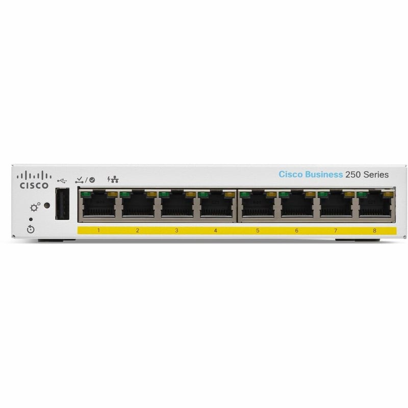 CBS250SMART8-PORTGE,PARTIALPOE,DESKTOP,EXTPSU REMANUFACTURED - Thumbnail 2