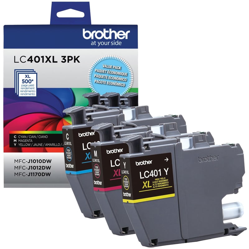 Brother LC401XL3PKS Original High Yield Inkjet Ink Cartridge - CMY - 3 Pack - Thumbnail 1