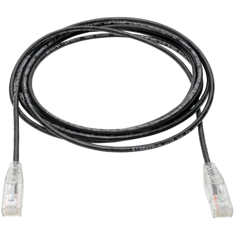 Eaton Tripp Lite Series Cat6 Gigabit Snagless Slim UTP Ethernet Cable (RJ45 M/M), PoE, Black, 10 ft. (3.05 m) - Thumbnail 2
