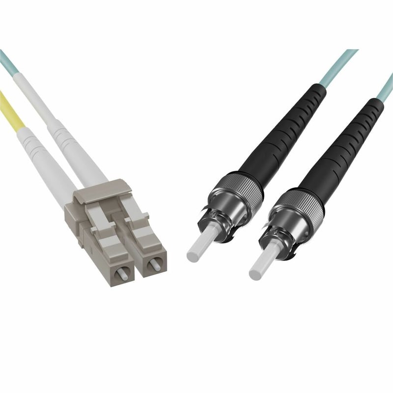 5 METER LC-ST OM3 10GIG FIBER OPTIC CABLE, AQUA, OFNR, 50/125 FIBER, MULTIMODE D - Thumbnail 3