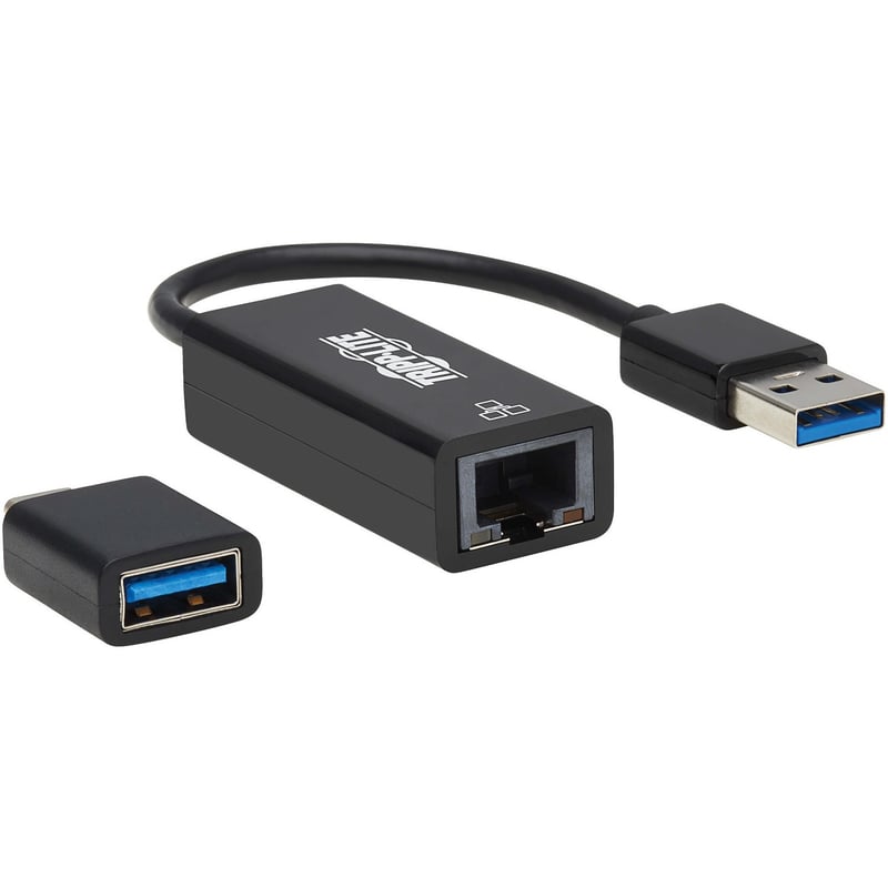 Tripp Lite by Eaton USB-C USB-A to RJ45 Gigabit Ethernet Network Adapter (2xM/F) USB 3.2 Gen 1 Black - Thumbnail 1