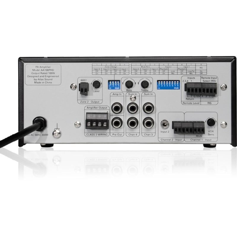 AtlasIED AA100PHD Amplifier - 100 W RMS - 4 Channel - Black - Thumbnail 3