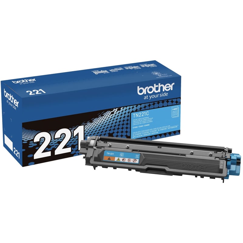 Brother Genuine TN221C Cyan Toner Cartridge - Thumbnail 1