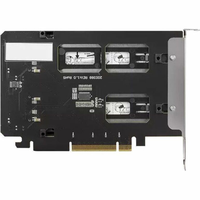 Icy Dock ToughArmor MB842MP-B Drive Enclosure PCI Express NVMe 4.0 - PCI Express 4.0 x8 Host Interface Internal - Black, Silver