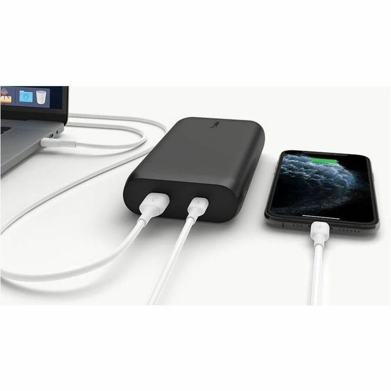 Belkin 30W USB-C 2-Port Power Bank - 20k mAh - 1xUSB-C (30W), 1xUSB-A (12W) - Portable Charger - Black