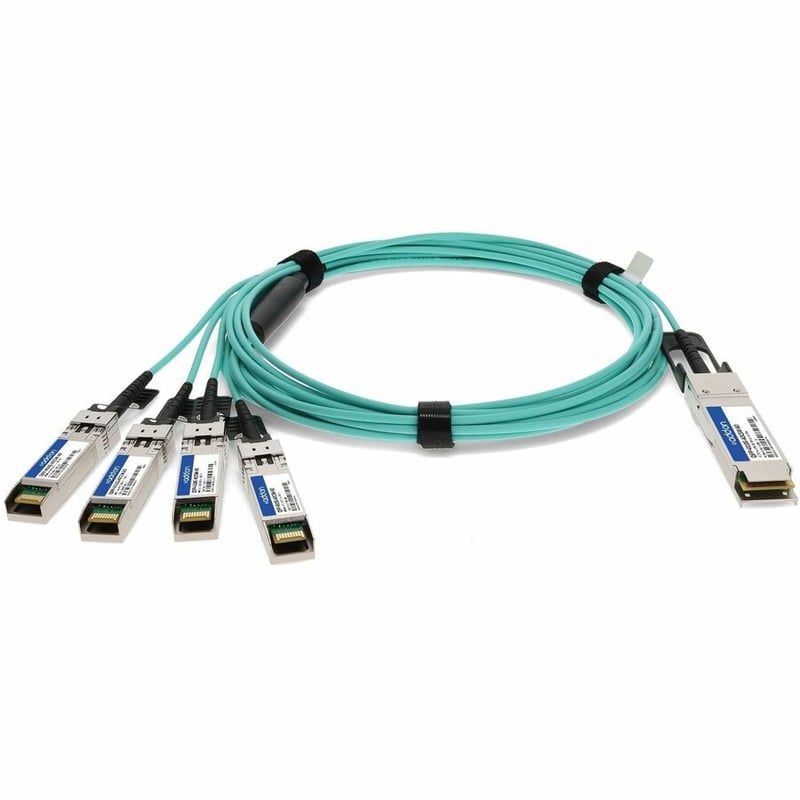 AddOn Cisco QSFP-4X10G-AOC5M Compatible TAA Compliant 40GBase-AOC QSFP+ to 4xSFP+ Direct Attach Cable (850nm, MMF, 5m)