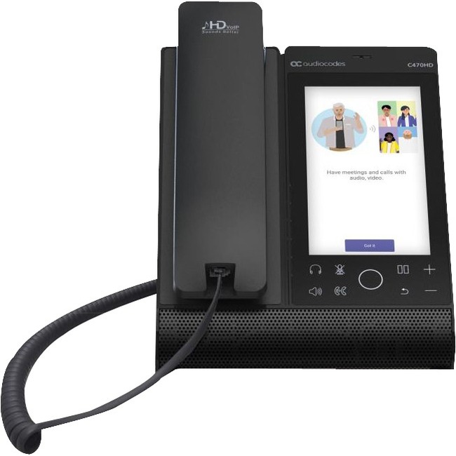 AudioCodes C470HD IP Phone - Corded/Cordless - Corded/Cordless - Bluetooth, Wi-Fi - Wall Mountable - Thumbnail 1