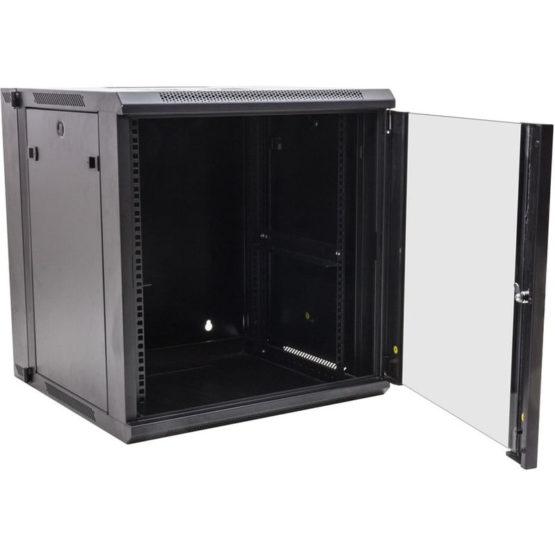 Rack Solutions 12U Swing Out Wall Mount Cabinet 600mm x 600mm (WxD) with Glass Door - Thumbnail 2