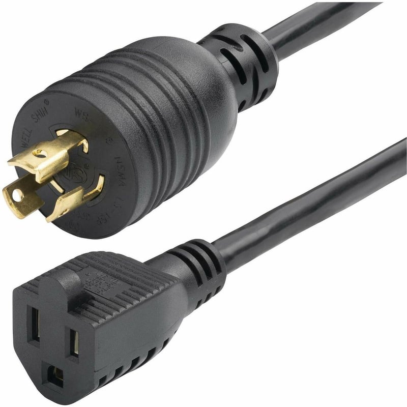 StarTech.com 1ft (30cm) Heavy Duty Power Cord, Twist-Lock NEMA L5-15P to NEMA 5-15R, 15A 125V, 14AWG, UL Listed Components - Thumbnail 1