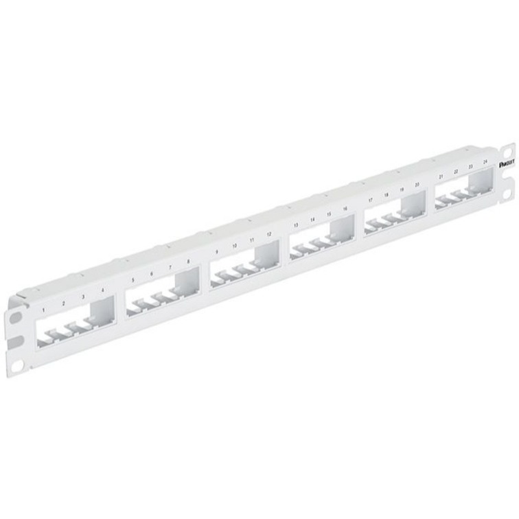 PanNet Mini Com 24-port Modular Flush Mount Patch Panel in White, (1RU) - Thumbnail 2
