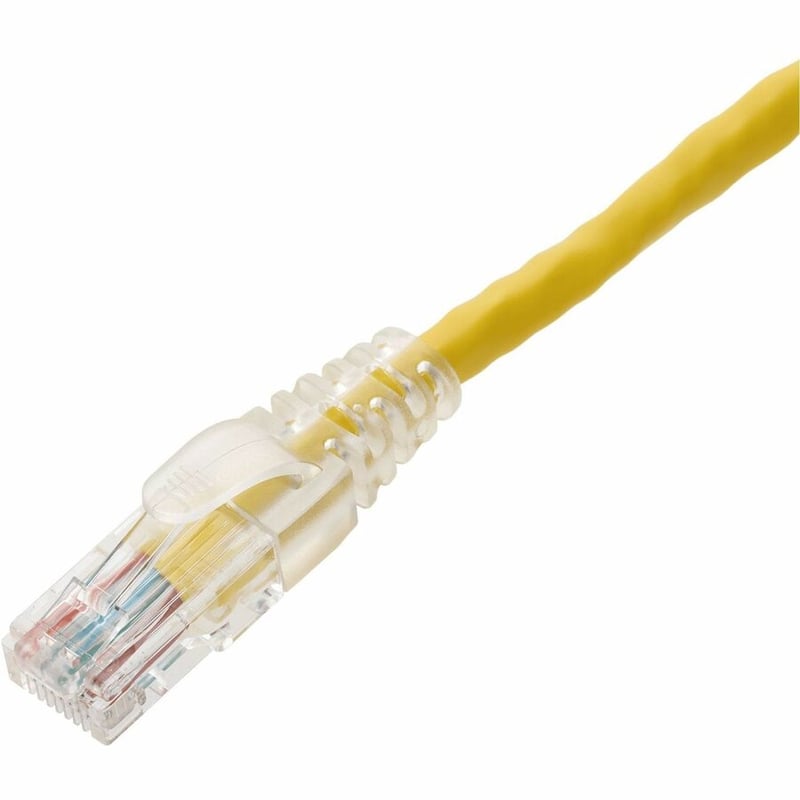 AddOn 14ft Yellow CAT 6 PVC Ethernet Cable Snagless Easy Clear Boot TAA RJ-45 M/M - Thumbnail 2