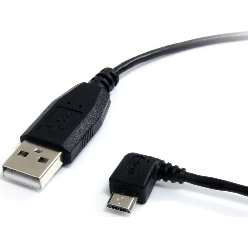StarTech.com 1 ft Micro USB Cable - A to Left Angle Micro B - Thumbnail 1
